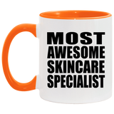 Most Awesome Skincare Specialist - 11oz Accent Mug Orange