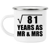 9th Anniversary Square Root of 81 Years As Mr & Mrs - 12oz Camping Mug