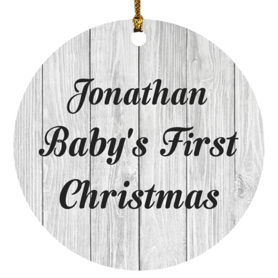 Jonathan Baby's First Christmas - Circle Ornament F
