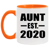 Aunt Established EST. 2020 - 11oz Accent Mug Orange