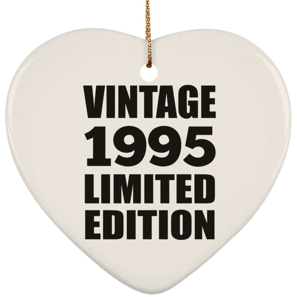 29th Birthday Vintage 1995 Limited Edition - Heart Ornament