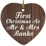 First Christmas As Mr & Mrs Banks - Heart Ornament D