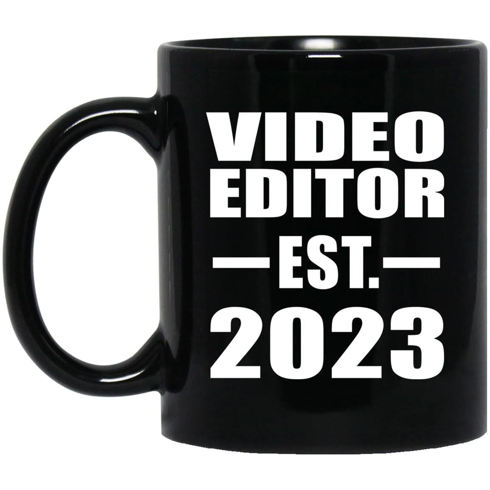 Video Editor Established EST. 2023 - 11oz Coffee Mug Black