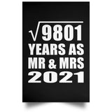 99th Anniversary Square Root of 9801 Years As Mr & Mrs 2021 - Poster Portrait