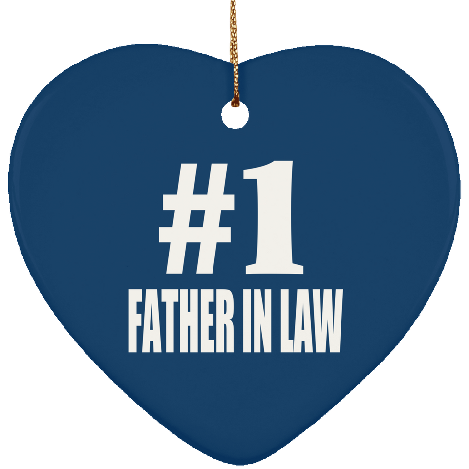 Number One #1 Father In Law - Heart Ornament