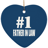 Number One #1 Father In Law - Heart Ornament