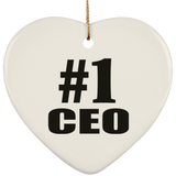 Number One #1 CEO - Heart Ornament