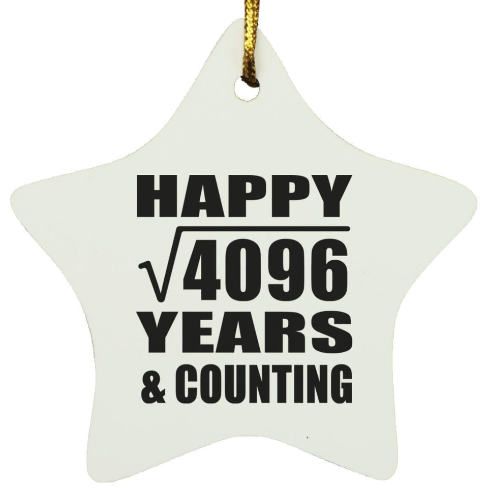 Happy 64th Anniversary Square Root of 4096 Years & Counting - Star Ornament