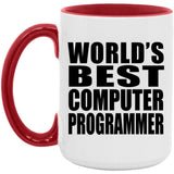 World's Best Computer Programmer - 15oz Accent Mug Red