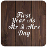 First Year As Mr & Mrs Day - Drink Coaster D