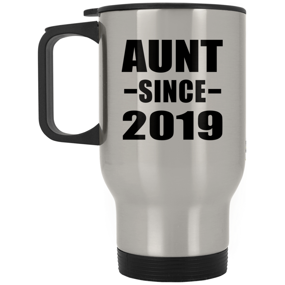 Aunt Since 2019 - Silver Travel Mug