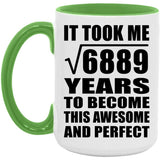 83rd Birthday Took Square Root of 6889 Years To Awesome - 15oz Accent Mug Green