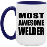Most Awesome Welder - 15oz Accent Mug Purple