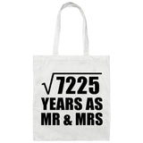 85th Anniversary Square Root of 7225 Years As Mr & Mrs - Tote Bag White
