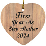 First Year As Step Mother 2024 - Heart Ornament C