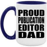 Proud Publication Editor Dad - 15oz Accent Mug Purple