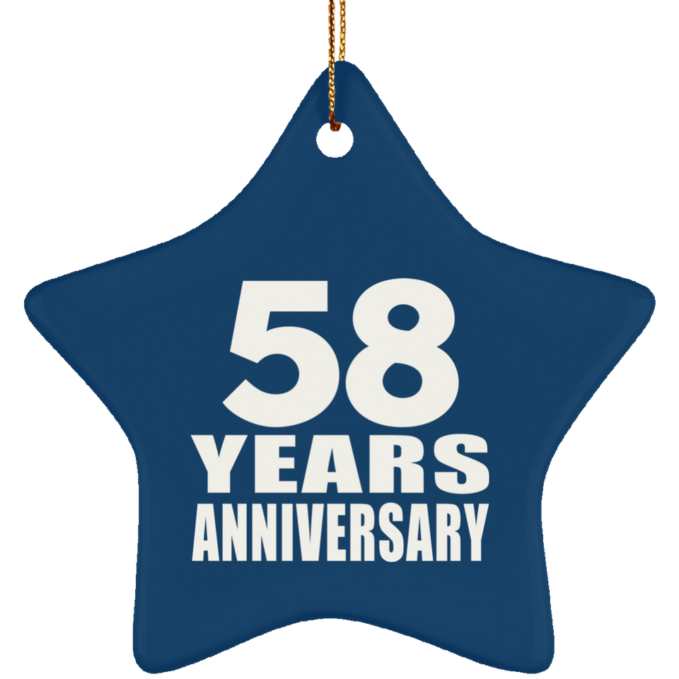 58th Anniversary 58 Years - Star Ornament