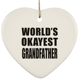 World's Okayest Grandfather - Heart Ornament