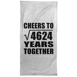68th Anniversary Cheers To Square Root of 4624 Years Together - Hand Towel