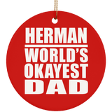 Herman World's Okayest Dad - Circle Ornament