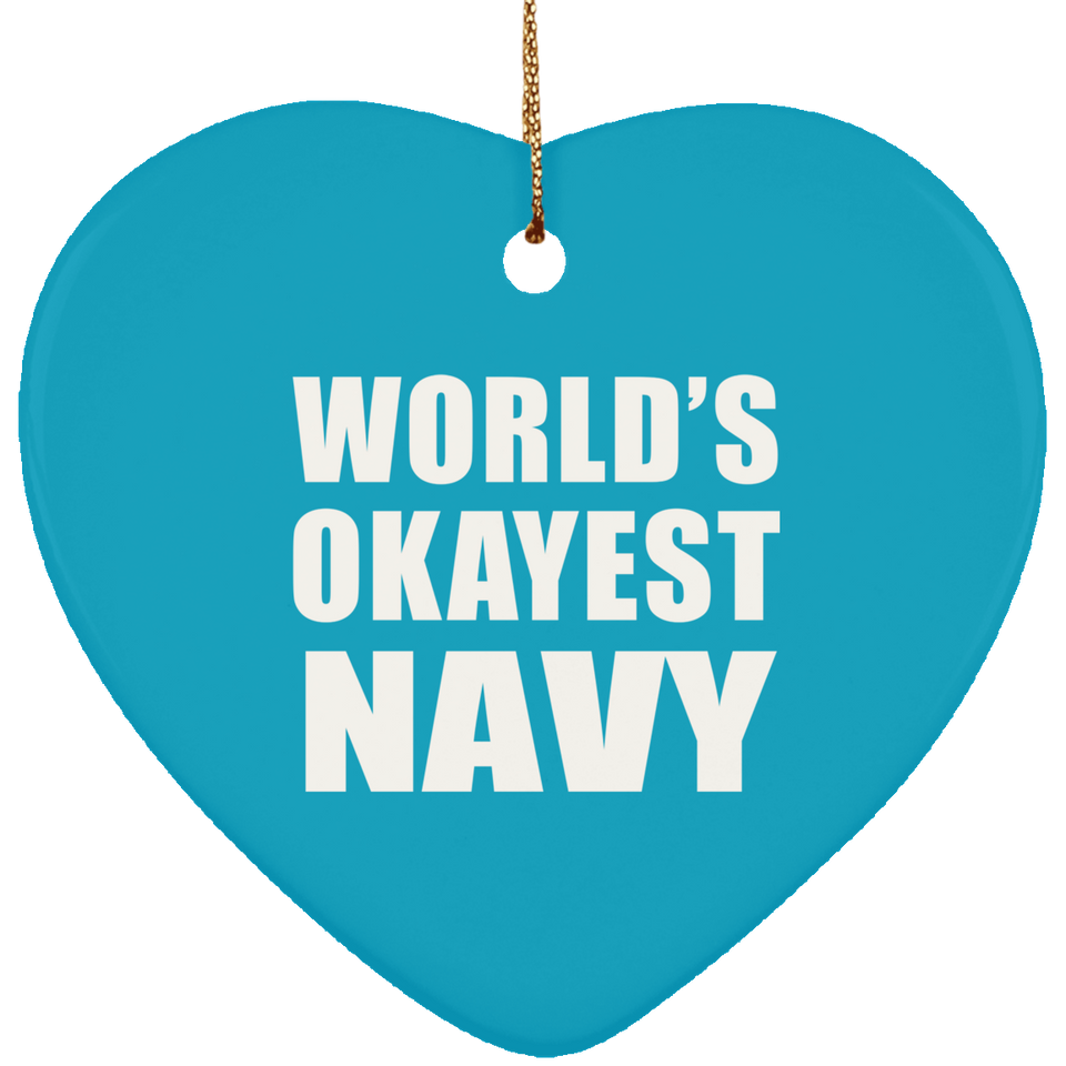 World's Okayest Navy - Heart Ornament