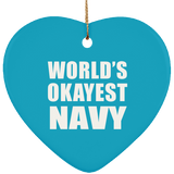 World's Okayest Navy - Heart Ornament