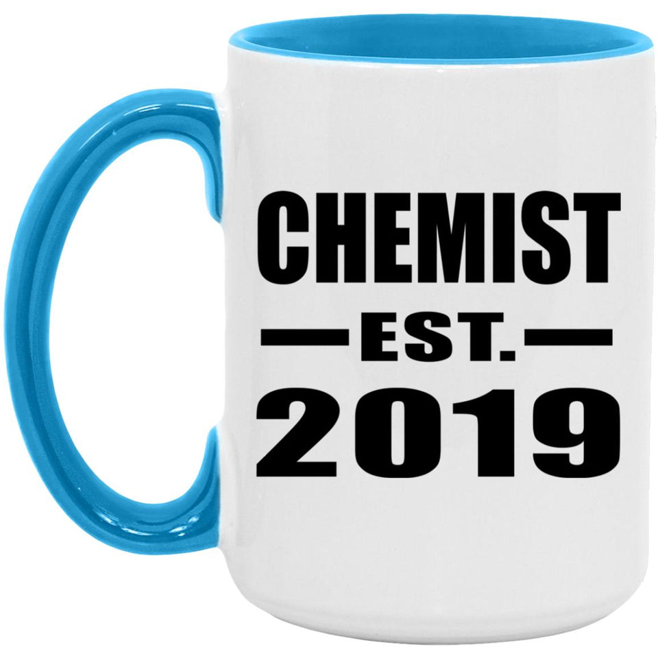 Chemist Established EST. 2019 - 15oz Accent Mug Blue