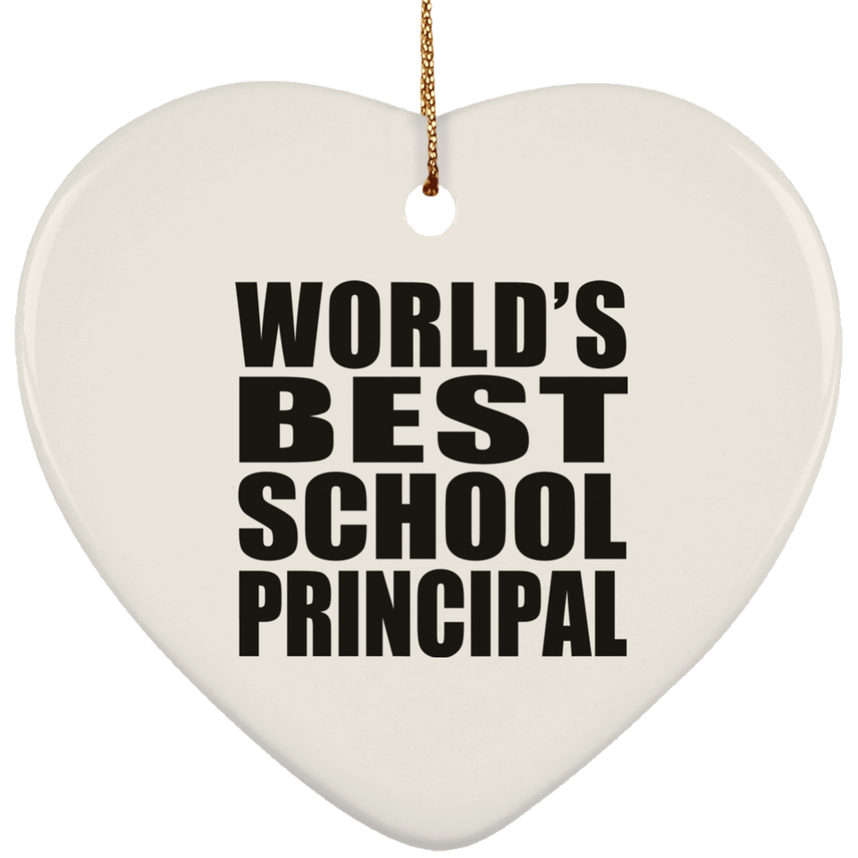 World's Best School Principal - Heart Ornament