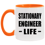 Stationary Engineer Life - 11oz Accent Mug Orange