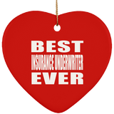 Best Insurance Underwriter Ever - Heart Ornament