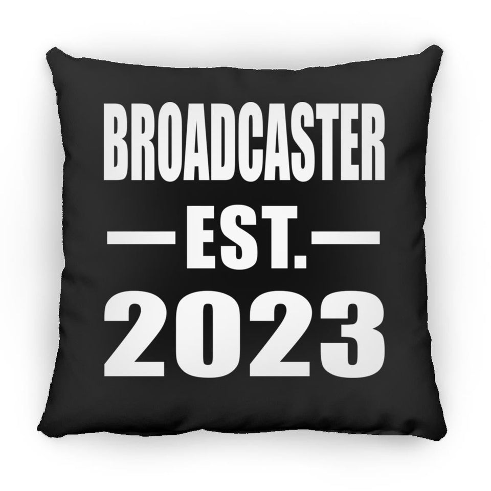 Broadcaster Established EST. 2023 - Throw Pillow Black