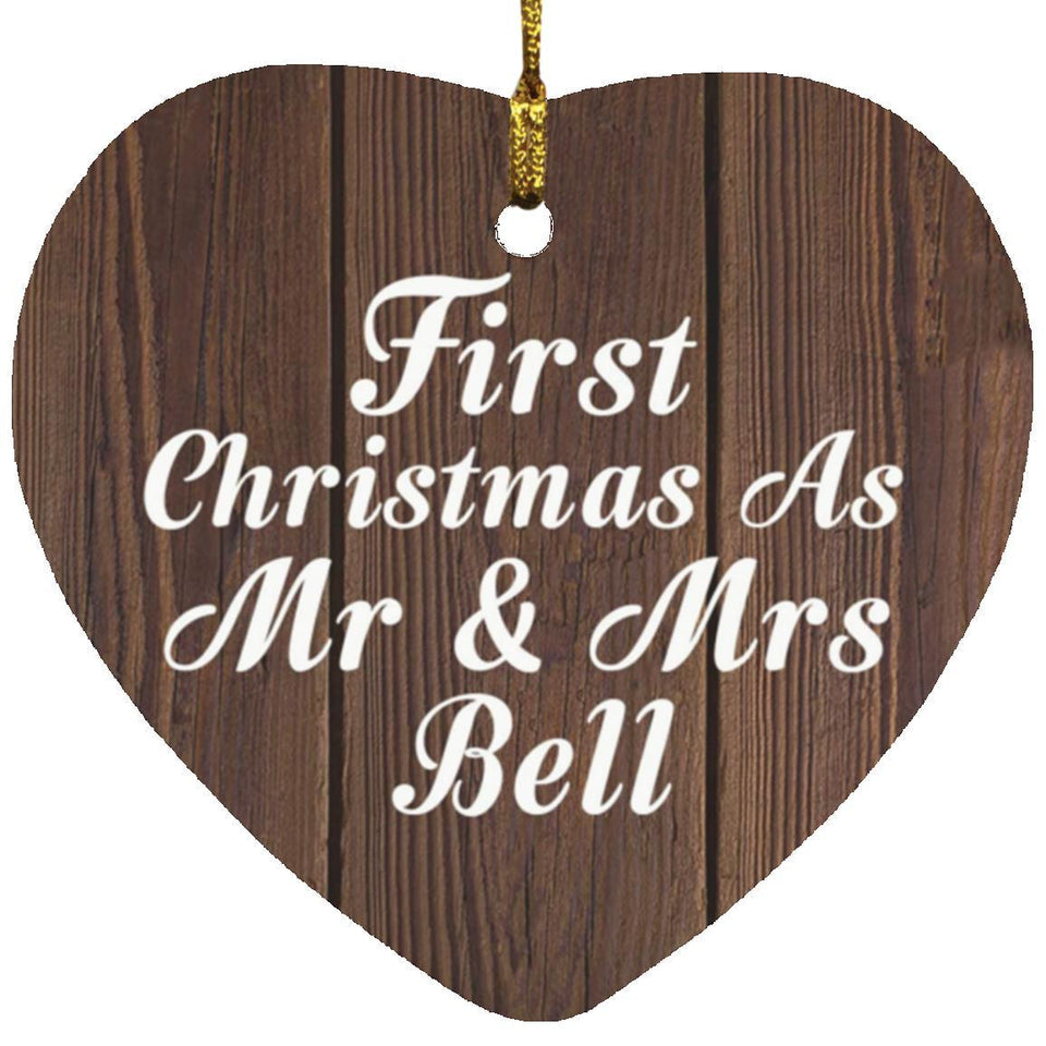 First Christmas As Mr & Mrs Bell - Heart Ornament D