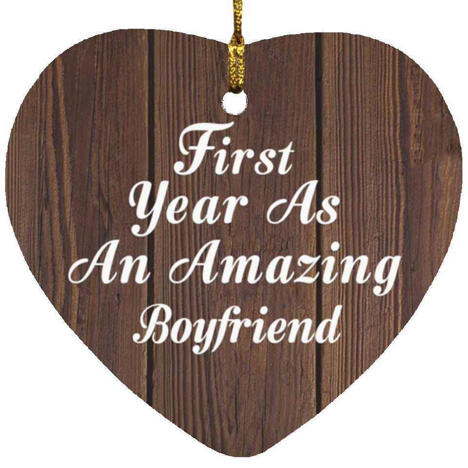 First Year As An Amazing Boyfriend - Heart Ornament D