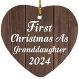 First Christmas As Granddaughter 2024 - Heart Ornament D