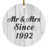 32nd Anniversary Mr & Mrs Since 1992 - Circle Ornament F