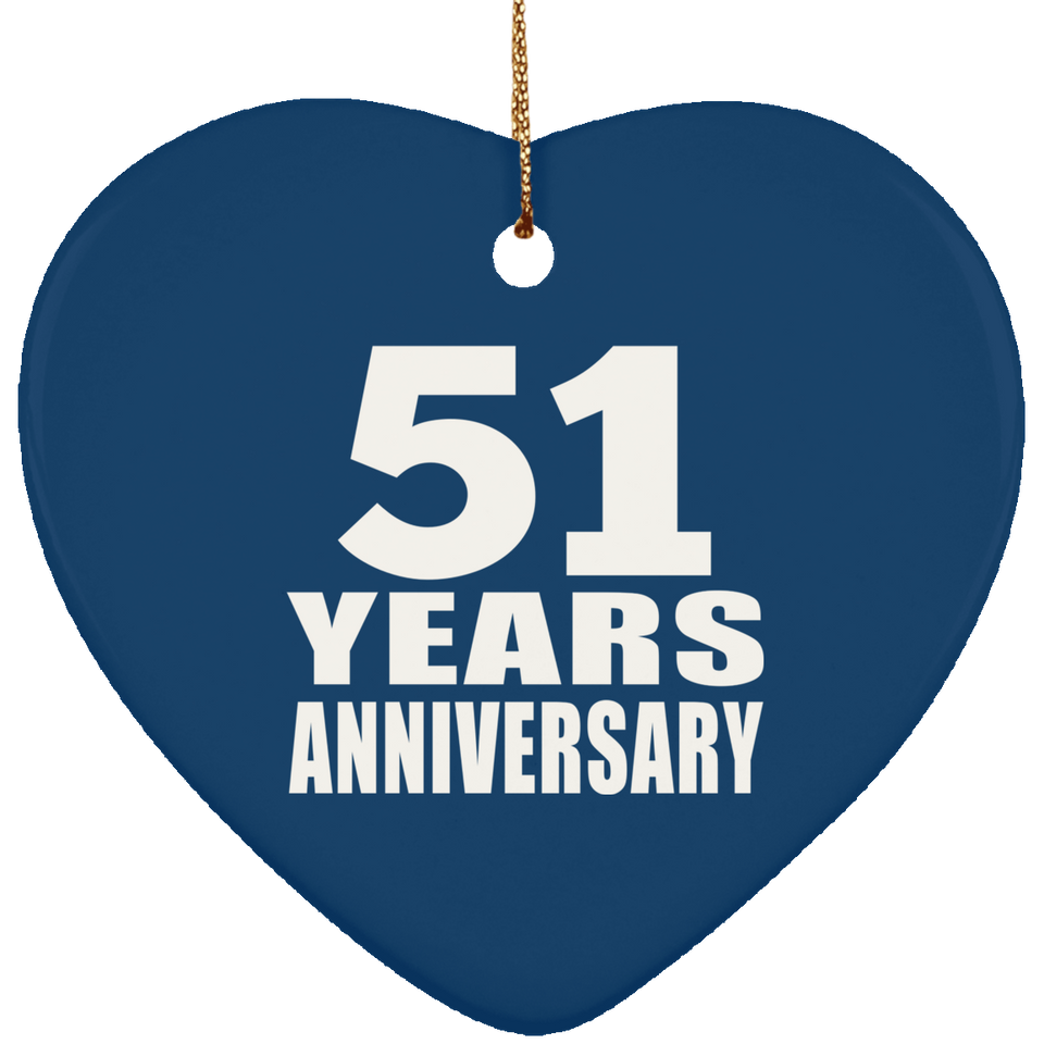 51st Anniversary 51 Years - Heart Ornament