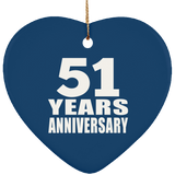 51st Anniversary 51 Years - Heart Ornament