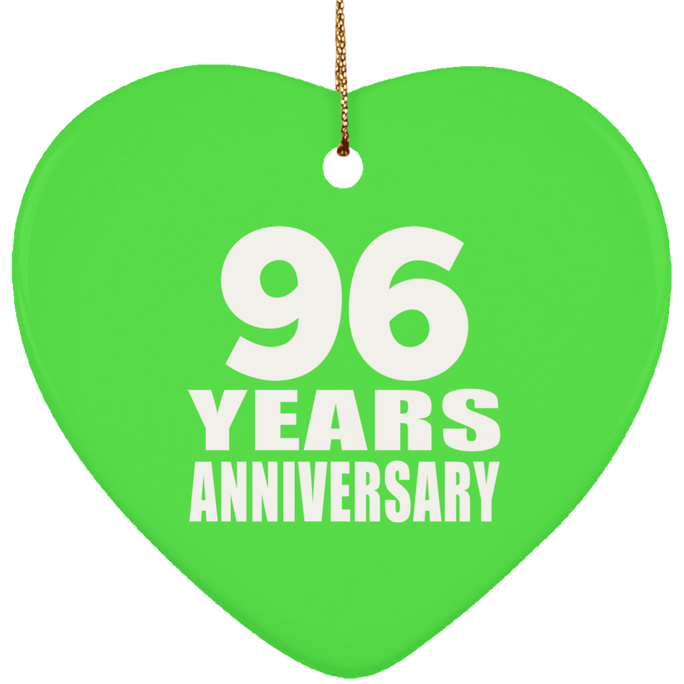 96th Anniversary 96 Years - Heart Ornament