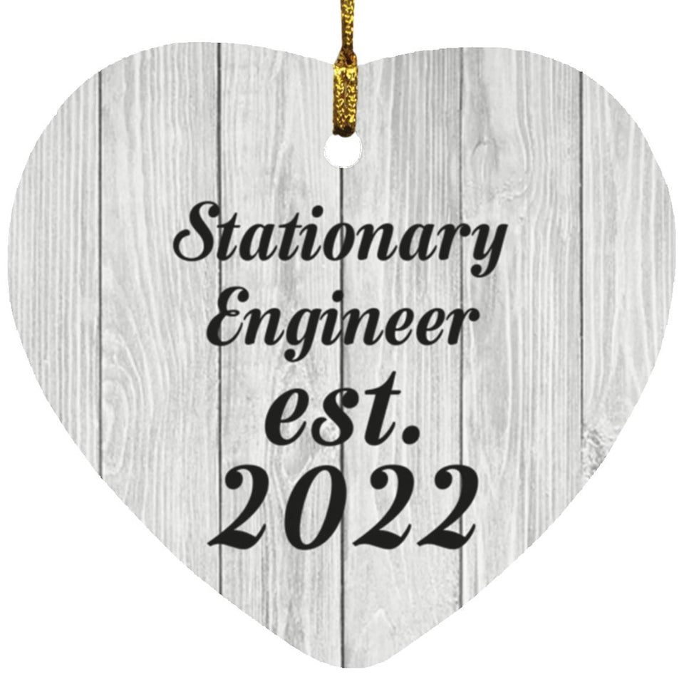Stationary Engineer Established Est. 2022 - Heart Ornament F