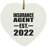 Insurance Agent Established EST. 2022 - Heart Ornament