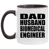 Dad Husband Biomedical Engineer - 11oz Accent Mug Black