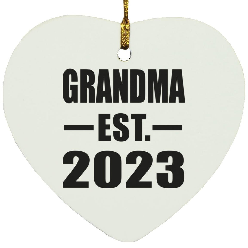 Grandma Established EST. 2023 - Heart Ornament