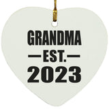 Grandma Established EST. 2023 - Heart Ornament