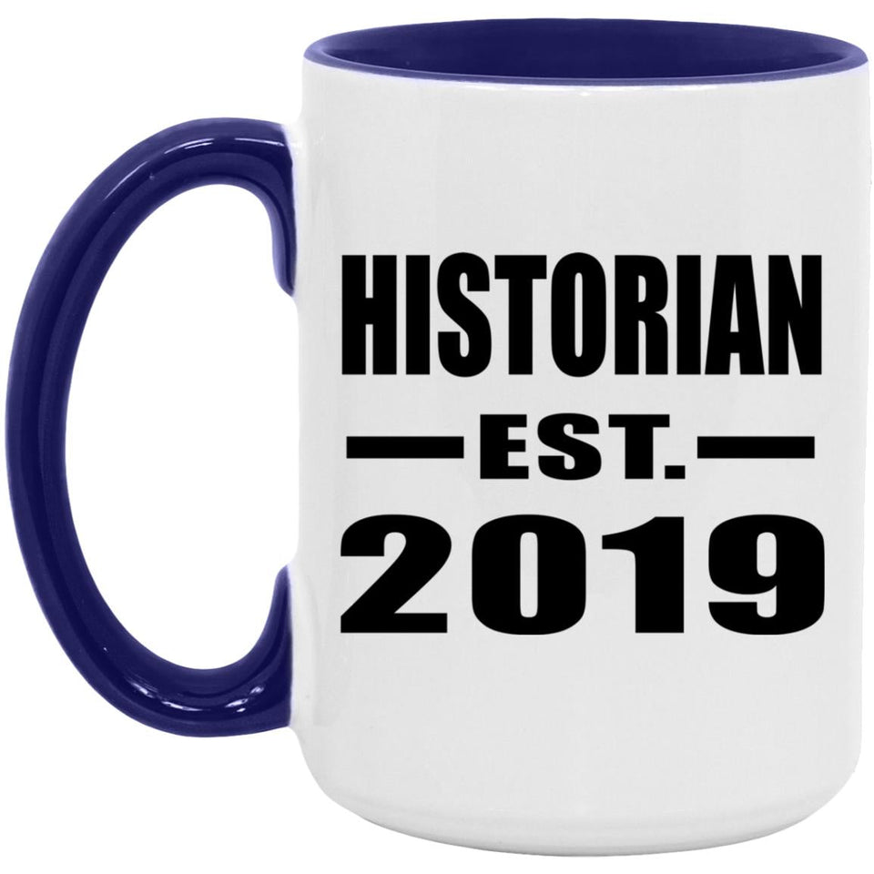 Historian Established EST. 2019 - 15oz Accent Mug Purple