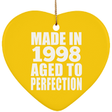 26th Birthday Made In 1998 Aged to Perfection - Heart Ornament