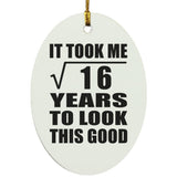 4th Birthday Took Square Root of 16 Years To Look Good - Oval Ornament