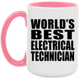 World's Best Electrical Technician - 15oz Accent Mug Pink