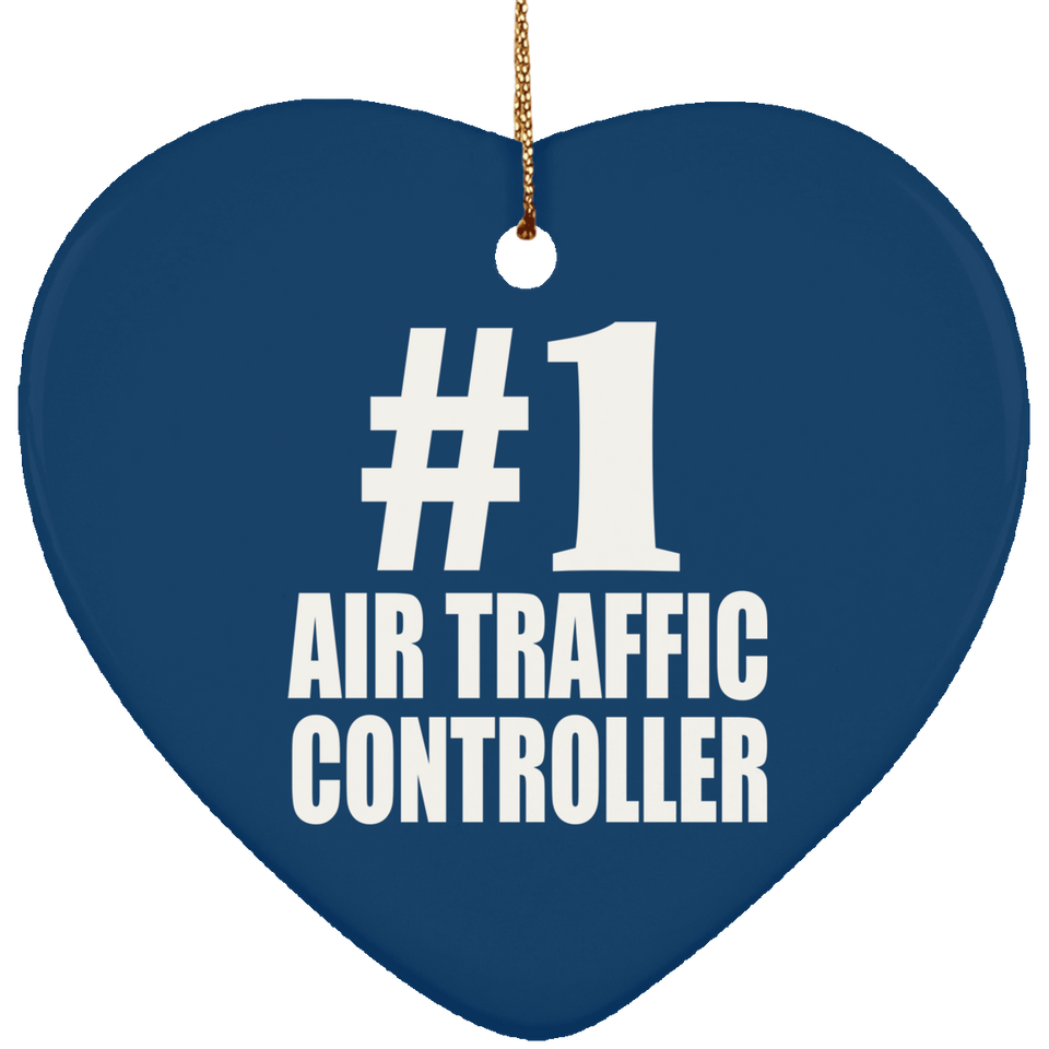Number One #1 Air Traffic Controller - Heart Ornament