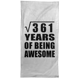 19th Birthday Square Root of 361 Years of Being Awesome - Hand Towel