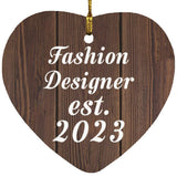 Fashion Designer Established Est. 2023 - Heart Ornament D